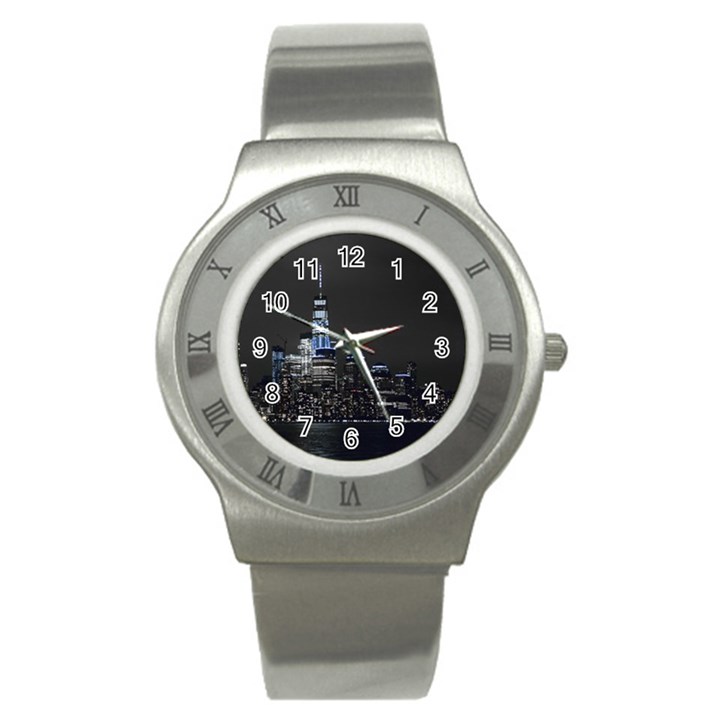 New York Skyline New York City Stainless Steel Watch