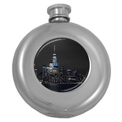 New York Skyline New York City Round Hip Flask (5 Oz) by Celenk