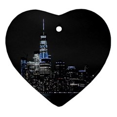 New York Skyline New York City Heart Ornament (two Sides) by Celenk