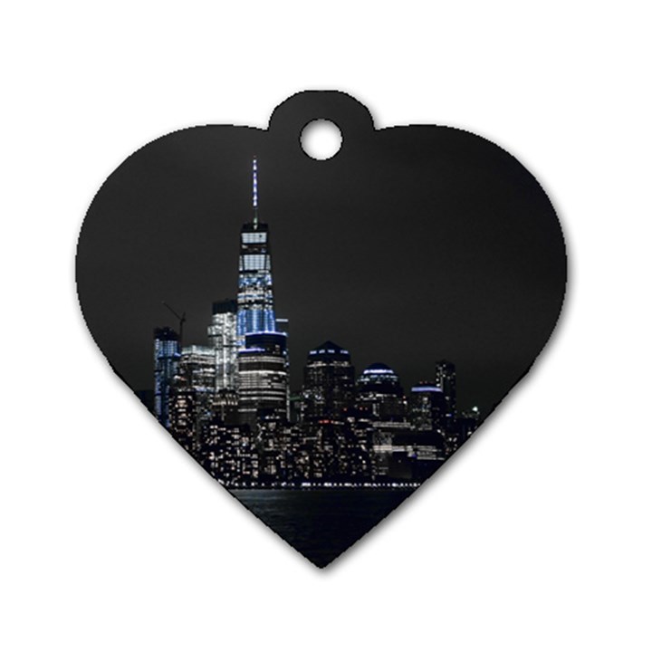 New York Skyline New York City Dog Tag Heart (One Side)