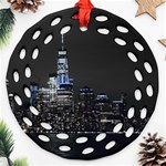 New York Skyline New York City Ornament (Round Filigree) Front