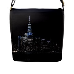 New York Skyline New York City Flap Closure Messenger Bag (l) by Celenk