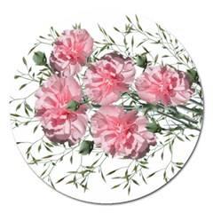 Carnations Flowers Nature Garden Magnet 5  (Round)