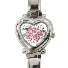 Carnations Flowers Nature Garden Heart Italian Charm Watch