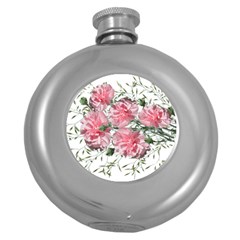 Carnations Flowers Nature Garden Round Hip Flask (5 oz)