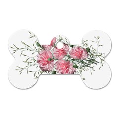 Carnations Flowers Nature Garden Dog Tag Bone (one Side) by Celenk