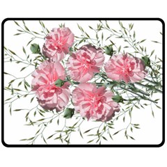 Carnations Flowers Nature Garden Fleece Blanket (medium)  by Celenk