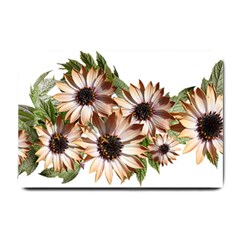 Sun Daisies Leaves Flowers Small Doormat  by Celenk