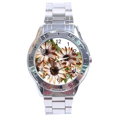 Sun Daisies Leaves Flowers Stainless Steel Analogue Watch by Celenk