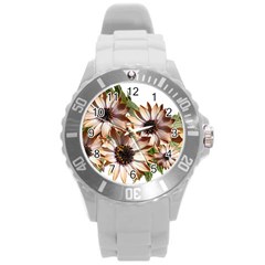 Sun Daisies Leaves Flowers Round Plastic Sport Watch (l) by Celenk