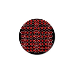 Red Lips And Roses Just For Love Golf Ball Marker (10 Pack) by pepitasart