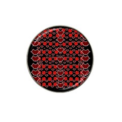 Red Lips And Roses Just For Love Hat Clip Ball Marker (10 Pack) by pepitasart