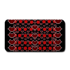 Red Lips And Roses Just For Love Medium Bar Mats by pepitasart