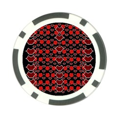 Red Lips And Roses Just For Love Poker Chip Card Guard (10 Pack) by pepitasart