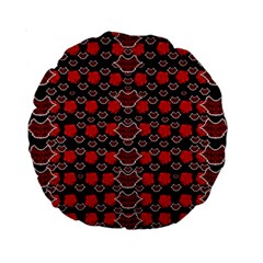 Red Lips And Roses Just For Love Standard 15  Premium Round Cushions by pepitasart