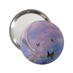 The Wonderful Moon With Butterflies 2 25  Handbag Mirrors by FantasyWorld7