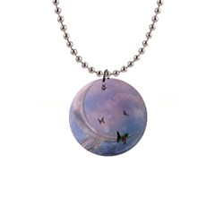 The Wonderful Moon With Butterflies Button Necklaces by FantasyWorld7