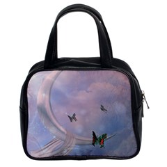 The Wonderful Moon With Butterflies Classic Handbag (two Sides) by FantasyWorld7