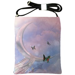 The Wonderful Moon With Butterflies Shoulder Sling Bag by FantasyWorld7