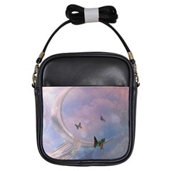 The Wonderful Moon With Butterflies Girls Sling Bag by FantasyWorld7