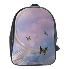 The Wonderful Moon With Butterflies School Bag (xl) by FantasyWorld7