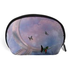 The Wonderful Moon With Butterflies Accessory Pouch (large) by FantasyWorld7