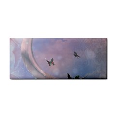 The Wonderful Moon With Butterflies Hand Towel by FantasyWorld7