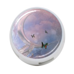 The Wonderful Moon With Butterflies 4-port Usb Hub (one Side) by FantasyWorld7