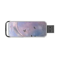 The Wonderful Moon With Butterflies Portable Usb Flash (one Side) by FantasyWorld7