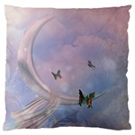 The Wonderful Moon With Butterflies Large Flano Cushion Case (One Side)