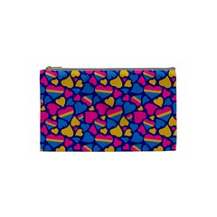 Pansexual Pride Hearts; A Cute Pan Pride Motif! Cosmetic Bag (small) by PrideMarks