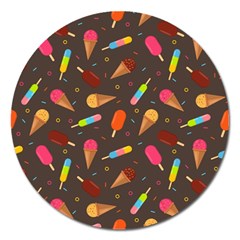 Ice Cream Pattern Seamless Magnet 5  (round) by Celenk