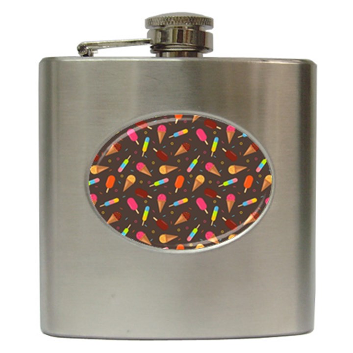 Ice Cream Pattern Seamless Hip Flask (6 oz)