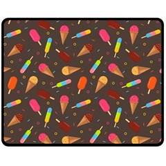 Ice Cream Pattern Seamless Fleece Blanket (medium)  by Celenk