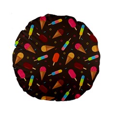 Ice Cream Pattern Seamless Standard 15  Premium Round Cushions by Celenk