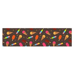 Ice Cream Pattern Seamless Satin Scarf (oblong) by Celenk