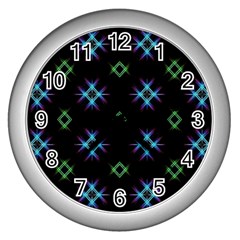 Background Abstract Vector Fractal Wall Clock (silver) by Celenk