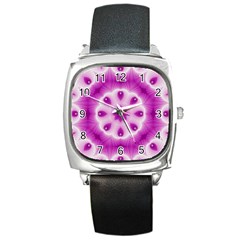 Pattern Abstract Background Art Square Metal Watch