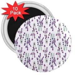 Flower Pattern Pattern Design 3  Magnets (10 Pack)  by Celenk