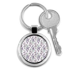 Flower Pattern Pattern Design Key Chains (round)  by Celenk