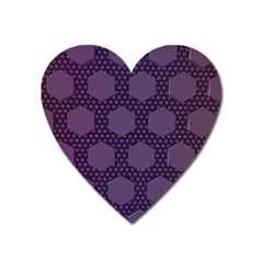 Hexagon Grid Geometric Hexagonal Heart Magnet by Celenk