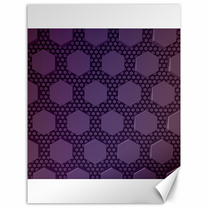 Hexagon Grid Geometric Hexagonal Canvas 12  x 16 