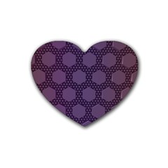 Hexagon Grid Geometric Hexagonal Rubber Coaster (heart)  by Celenk