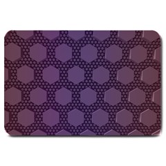 Hexagon Grid Geometric Hexagonal Large Doormat  by Celenk