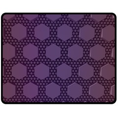 Hexagon Grid Geometric Hexagonal Fleece Blanket (medium)  by Celenk