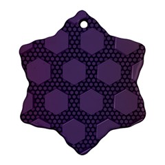 Hexagon Grid Geometric Hexagonal Snowflake Ornament (two Sides) by Celenk