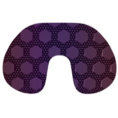 Hexagon Grid Geometric Hexagonal Travel Neck Pillows by Celenk