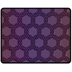 Hexagon Grid Geometric Hexagonal Double Sided Fleece Blanket (medium)  by Celenk