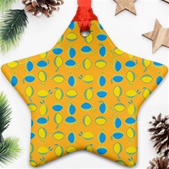 Lemons Ongoing Pattern Texture Ornament (star) by Celenk