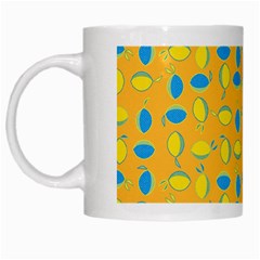 Lemons Ongoing Pattern Texture White Mugs by Celenk